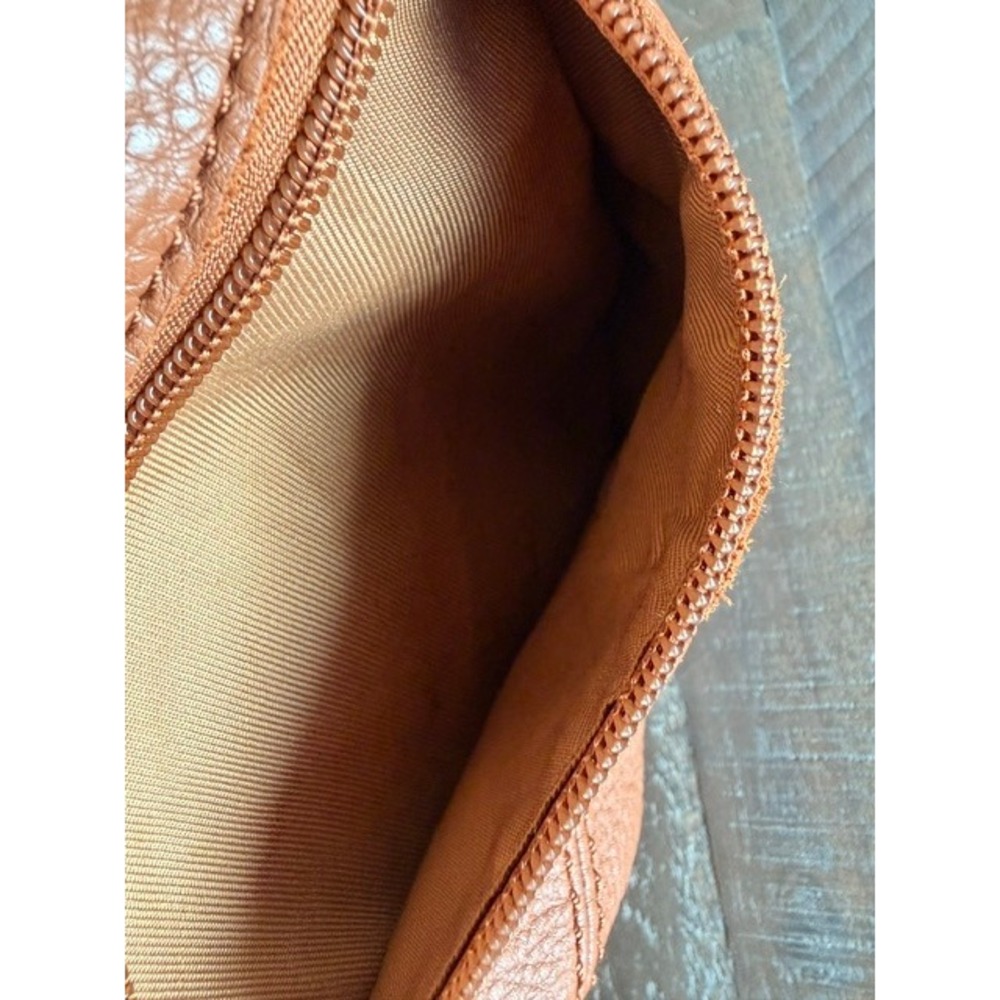 The Sak Pebbled Leather Studded Hobo Shoulder Bag Cognac Brown Tassel Large - Picture 10 of 16